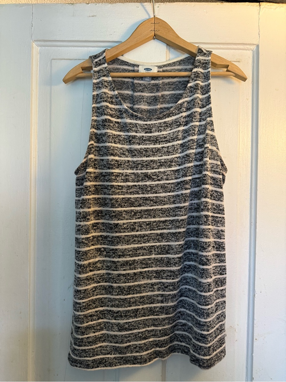 Old Navy Black & White Striped Tank Top